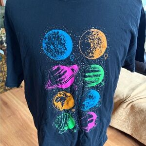 Mens Planet Graphic T-Shirt - Black